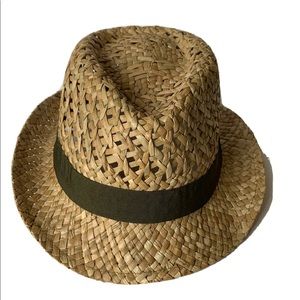 Kiabi French Fedora Men Hat Braided Fiber Paper Natural 7 1/8